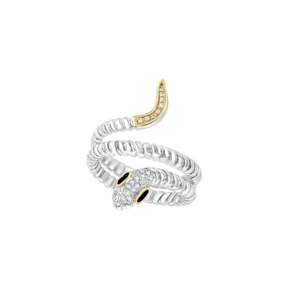 Effy Fine Jewelry Silver 0.14 Ct. Tw. Diamond & Tsavorite Ring